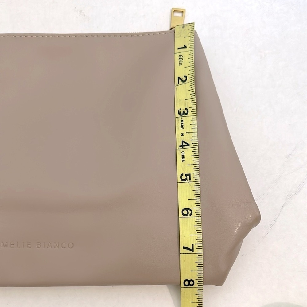 Melie Bianco Zip Top Tan Pouch Clutch NWOT - Picture 14 of 16